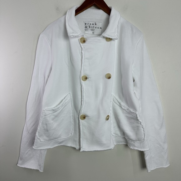 Frank & Eileen Jackets & Blazers - Frank & Eileen $328 Mini Belfast Crop Sweatshirt  White Melange Womens Small